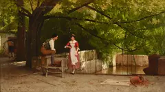 Walter Blackman, An afternoon rendezvous, oil on canvas