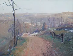 Malcolm Parcell, A country lane in New England, oil on canvas