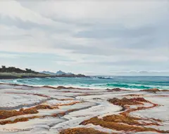 Carmel Beach by Ray Strong, oil on board, sold Jun 2018