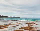 Ray Strong, Carmel Beach, oil on board