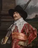 Alex de Andreis, A portrait of a cavalier figure, oil on canvas
