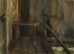 In der Badehütte by Wilhelm Trübner, 1876, Öl auf Leinwand, sold Nov 2013