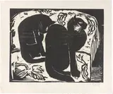 Zwei Katzen I by Karl Schmidt-Rottluff, 1914, Holzschnitt auf Velin, sold Dec 2022