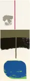 Blinky Palermo, Ohne Titel „mit rotem Strich“ / „Ohne Titel“ / „T“. 1970 / 1971 / 1970/71