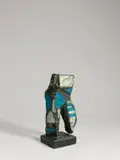 Markus Lüpertz, Kleines Standbein-Spielbein, 1983, Bronze mit brauner Patina, bemalt. Höhe: 29 cm (11 ⅜ in.)