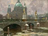 Otto Antoine, Schloßbrücke“ (Berlin), Öl auf Leinwand