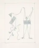Max Ernst, Festin 3, 1974, Frottage und Bleistift auf Papier