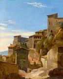 Eingang in die Altstadt von Olevano by Deutsch, Französisch, um 1830 & 40, Öl auf Leinwand, sold Jun 2022