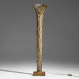Moderne, Palm tree floor lamp, c. 1940, steel, brass