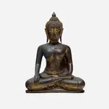 Thai, Sukhothai-style seated figure of Buddha, gilt bronze