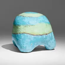 Untitled (rounded-edge stool) by Hun Chung Lee, c. 2020, glazed stoneware, sold Mar 2026