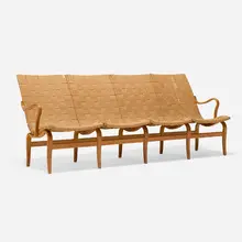 Bruno Mathsson, Rare Eva sofa, c. 1970, canvas, steam bent beech