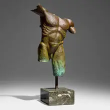 Jack Hill, Untitled (male torso), bronze, marble
