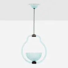Chandelier by Barovier and Toso, c. 1950, hand-blown glass, brass, sold Mar 2026