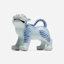 Contemporary, Tiger figure, glazed porcelain