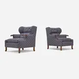 Canett lounge chairs, pair by Tyler Hays, upholstery, Claro walnut, sold Mar 2026