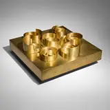 Pol Bury, 29 Formes Courbes-Obliques, 1970, brass-plated steel, magnet, motor