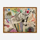Roy De Forest, Untitled, 1972, pastel and graphite on paper in artist-made frame