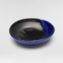 Bowl by Toshiko Takaezu, c. 1997, Glass Blue-glazed porcelain, sold Aug 2026
