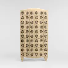 John Eric Byers, Bar cabinet, 1998, carved and painted wood, brass