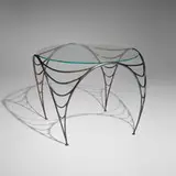 John Makepeace and Clive Baines, Custom dining table, 2011, patinated cast bronze, glass