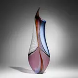 Afro Celotto, Tall vessel, 2006, hand-blown glass, partial battuto and inciso surface