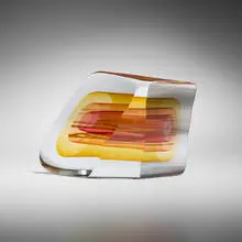 Cut Form by Harvey Littleton, 1991, cased, hot-worked, cut, and polished glass, sold Aug 2026