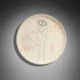 Jean Cocteau, La citadelle de Villefranche plate, 1957, glazed earthenware