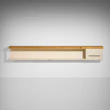 Wall-Mounted Shelf from Les Arcs by Charlotte Perriand, c. 1968, painted steel, pine, sold Jun 2026