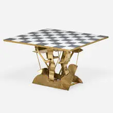 Arman, Sculptural dining table, 1987, bronze, marble
