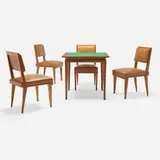 Jacques Quinet, Game table and chairs, set of four