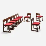 Pierre Jeanneret, Chairs from Punjab University, Chandigarh, set of eight