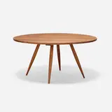 Round Turned-Leg dining table by George Nakashima, 1958, cherry, sold Jun 2026