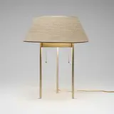 Benjamin J. Baldwin, Table lamp, model 187, c. 1950, aluminum, steel, cotton rope-wrapped linen shade