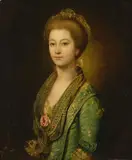 Thomas Gainsborough, A portrait of a lady dressed in green, oil on canvas