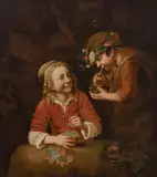 Nicolaes Maes, Vanitas vanitatum, omnia vanitas (Vanity of vanities, all is vanity), oil on canvas
