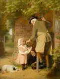 George Bernard O'Neill, Picking grapes, oil on panel