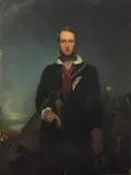 Gentleman and his servant by American School, 19th & 20th century, oil on panel, sold Jun 2018