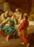 Antoine Coypel, Four figures in an interior, oil on canvas