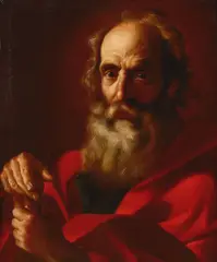 Roman School, A portrait of an old man, oil on canvas