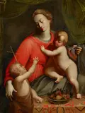 The Madonna with Christ child and St. John by Italian School, oil on canvas, offered Jun 2018