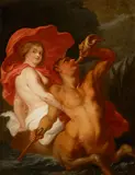 Peter Paul Rubens, A study of a Nymph and Triton, oil on canvas