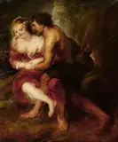 A shepherd caressing a shepherdess by Peter Paul Rubens, oil on canvas, offered Jun 2018