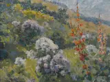 Edward Simmons, Wild Flowers, oil on canvas board