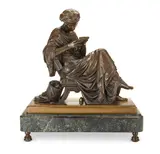 Alexander Schoenewerk, French patinated bronze figure, patinated bronze
