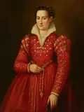 Bronzino, A portrait of a lady in a red dress, oil on canvas