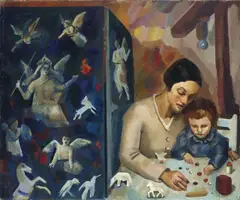 Otto Herbig, Der Wandschirm, 1936, Öl auf Leinwand