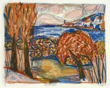 Otto Dix, Herbstlandschaft, 1965, Farblithographie auf Van Gelder Zonen-Bütten