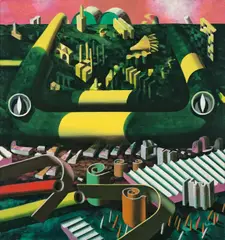 Landschaft by Ulrich Knispel, 1975, Öl auf Leinwand, sold Jun 2012