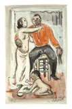 Max Pechstein, Atelierszene, 1913, Aquarell und Deckweiß über Bleistift auf Papier